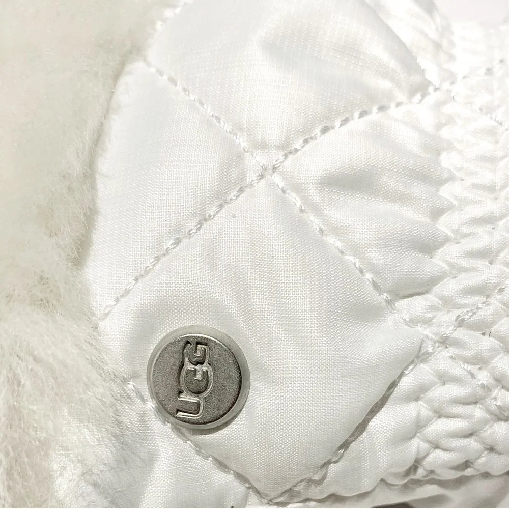 UGG Quilted Shearling Trim & Leather Gloves NWT